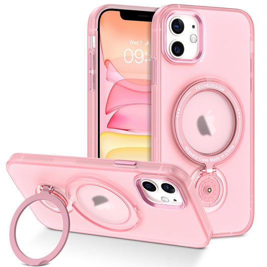 iPhone 11 Case with Magnetic Rotatable Stand, 6.1 inch Pc Tpu Matte Frosted Ice Permeable Anti Drop Anti Fingerprint Conmpatible with MagSafe for iPhone 11 6.1 inch